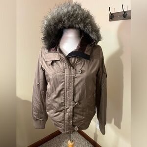 Columbia Women’s Brown Waterproof Detachable Hooded Coat Sz S EUC